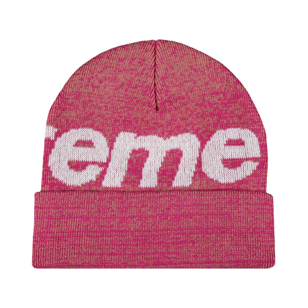 Supreme Big Logo Beanie Magenta Static
