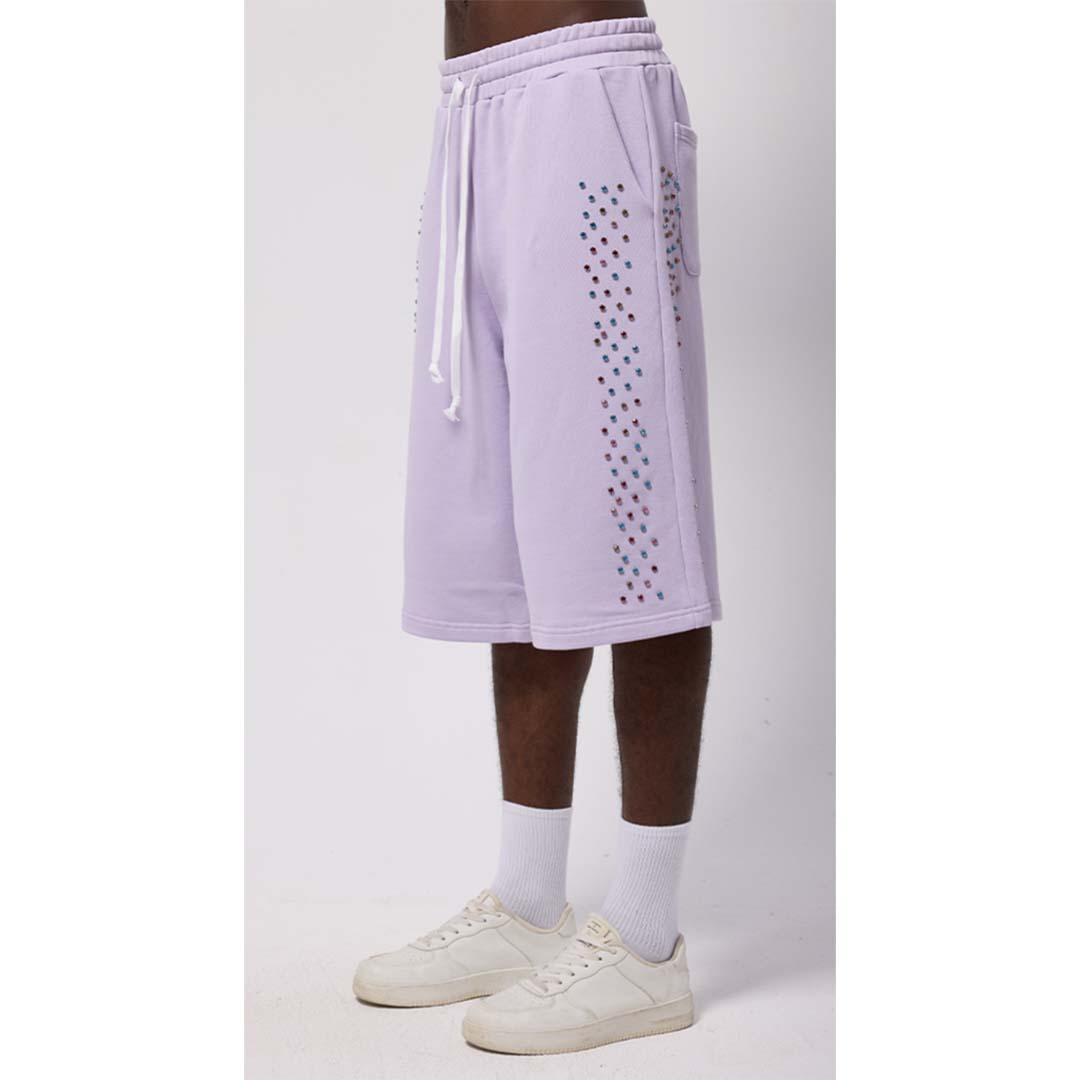 Cactus Valley Crystal Cactus Sweat Shorts Lavendar