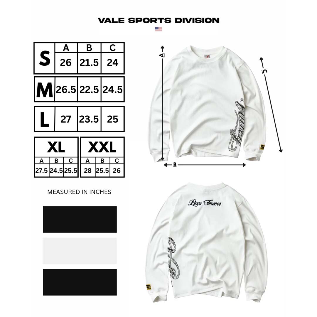 Vale Forever Cursive Thermal Long Sleeve White