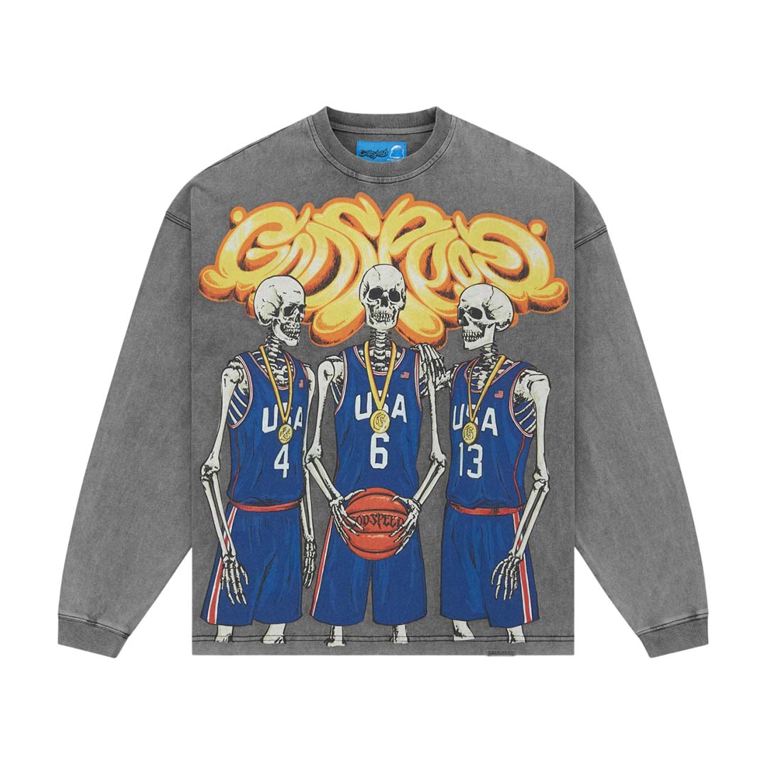 Godspeed Dream Team II NG Long Sleeve Tee Grey Wash