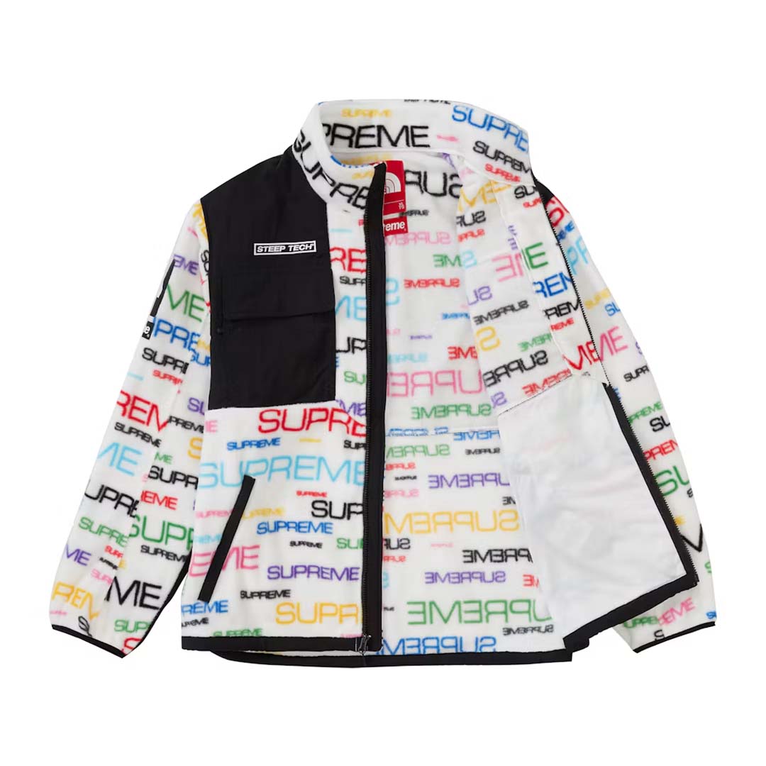 Supreme The North Face Steep Tech Fleece Jacket White Multi
