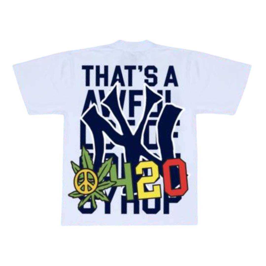 Awful Lot of Cough Syrup White NYC 4/20 Tee