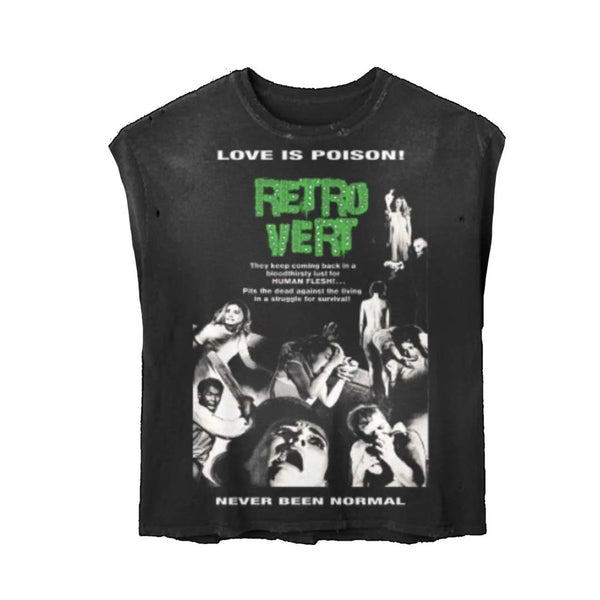 Retrovert Love is Poison Sleeveless Tee Black