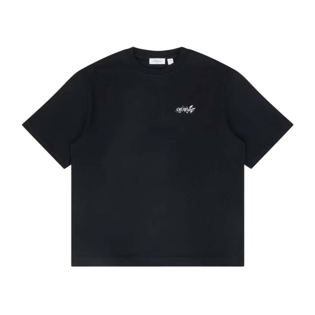 OFF-WHITE Paint Splatter Arrow Diag Skate Fit Tee Black White