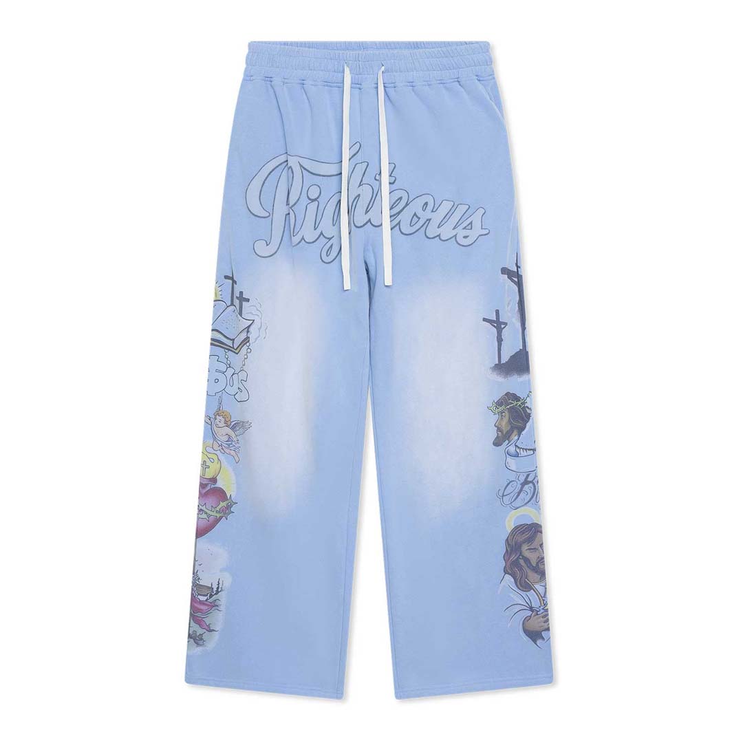 Righteous Jesus Sweatpants Blue