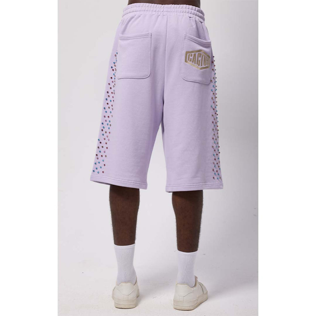 Cactus Valley Crystal Cactus Sweat Shorts Lavendar