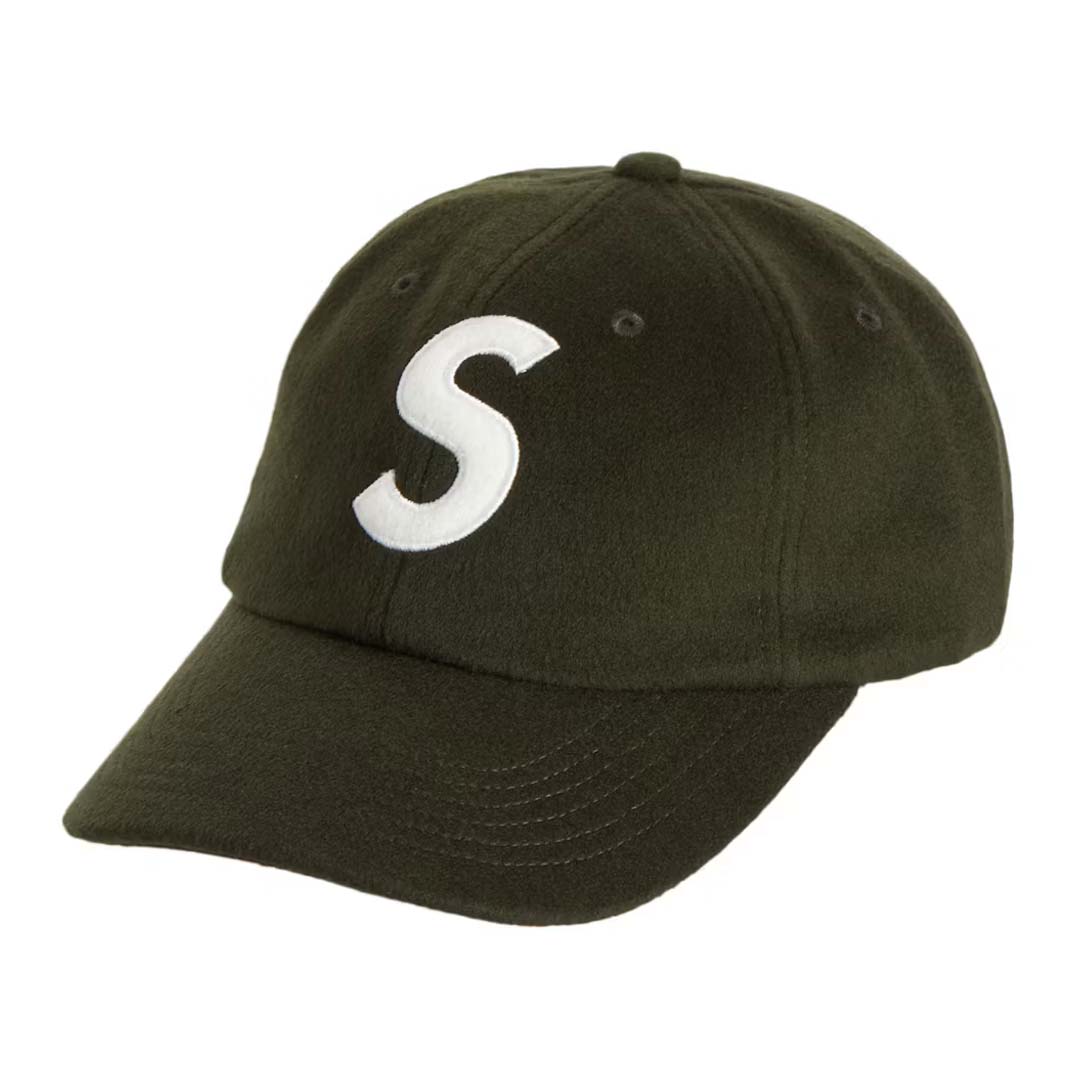 Supreme Wool S Logo 6 Panel Hat Olive Green