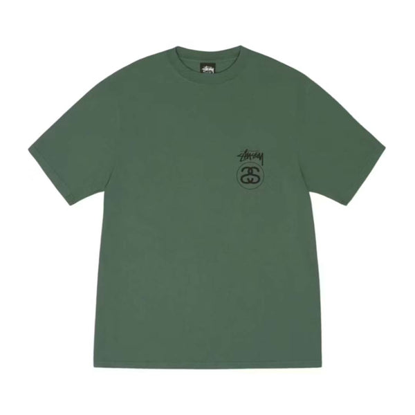 Stussy Stock Link Pigment Dyed Pine Green Tee