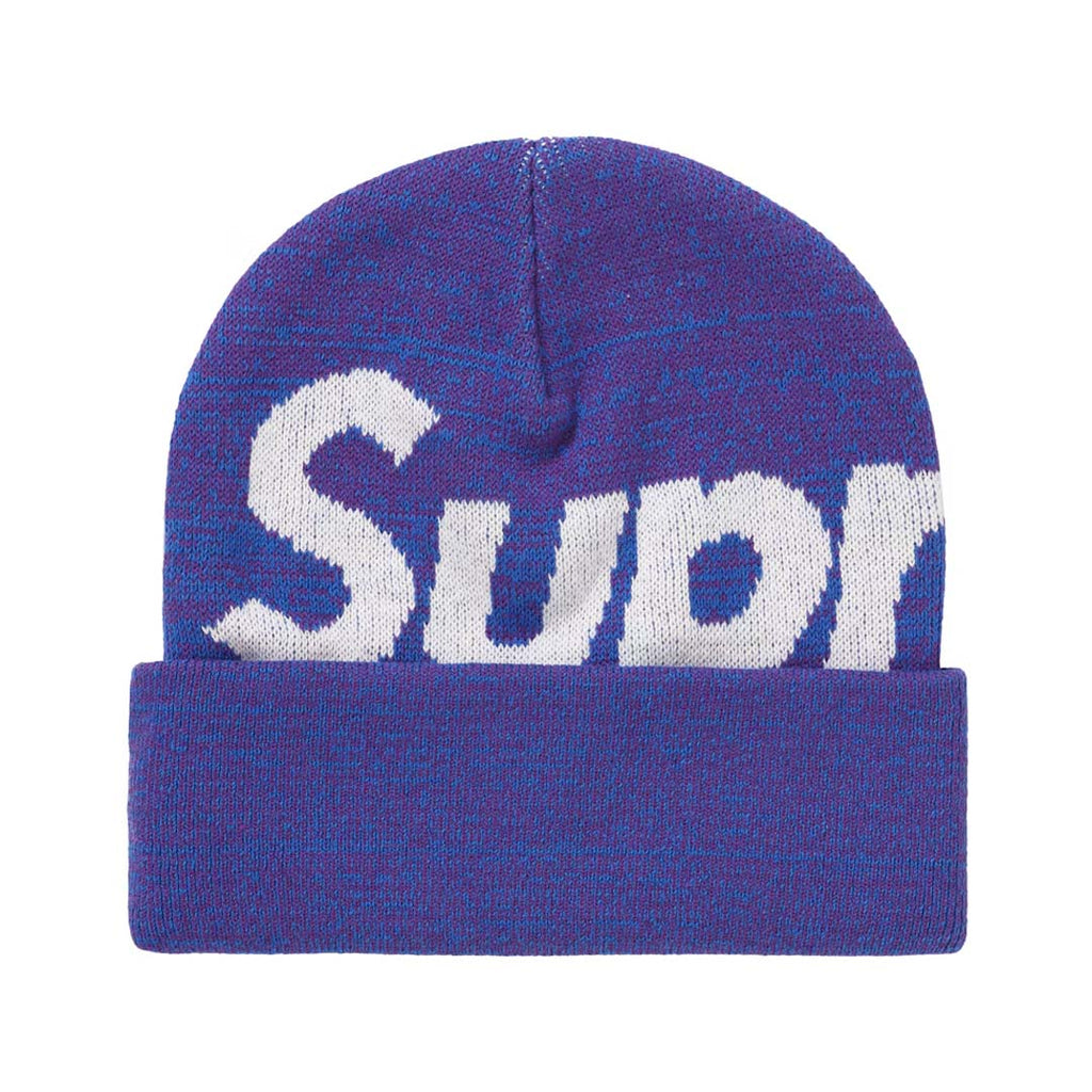 Supreme Big Logo Beanie Blue Static