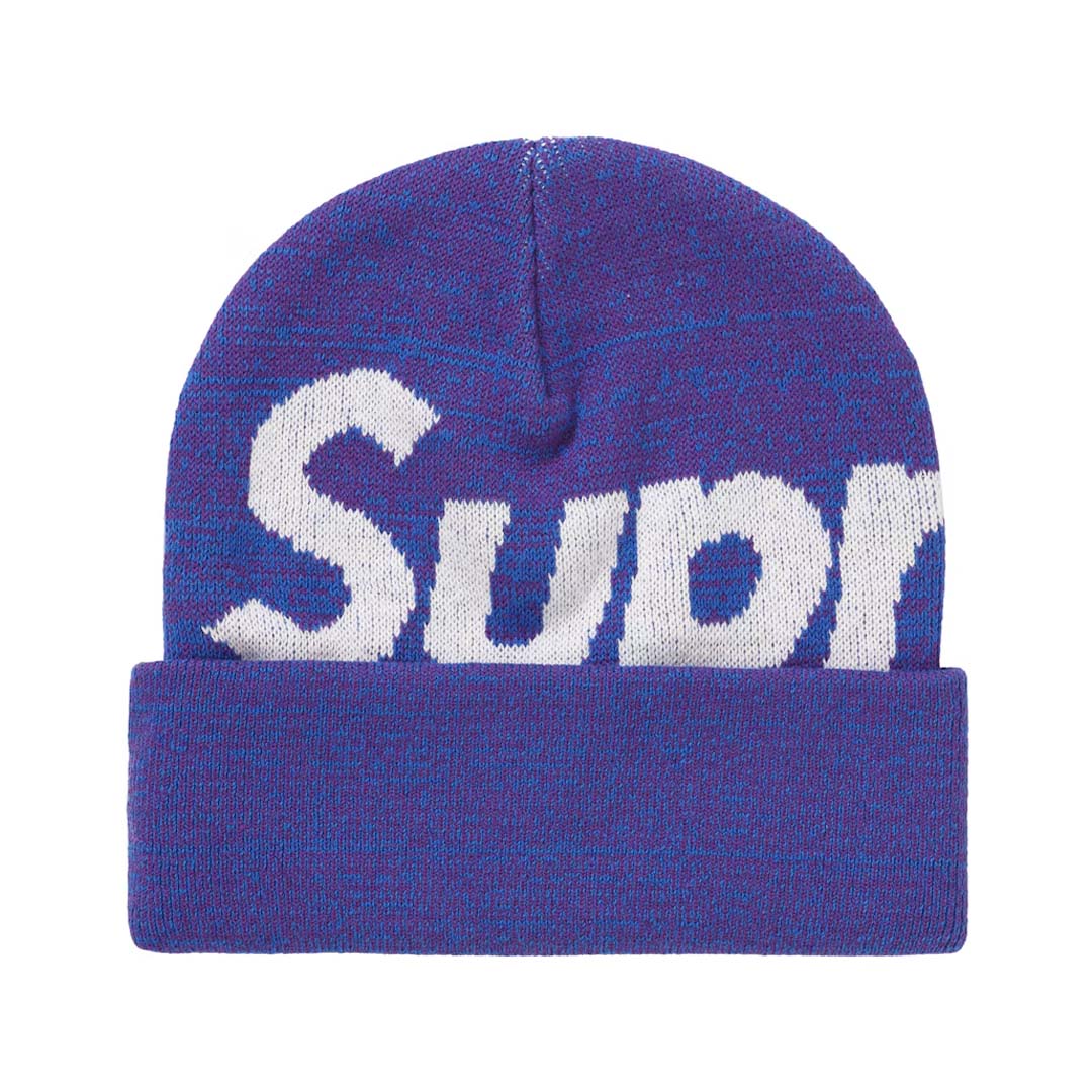 Supreme Big Logo Beanie Blue Static