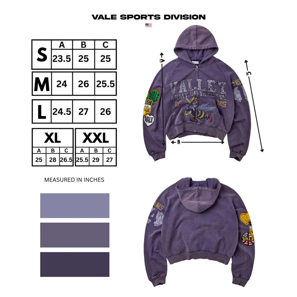 Vale Forever Army Zip Up Hoodie Navy