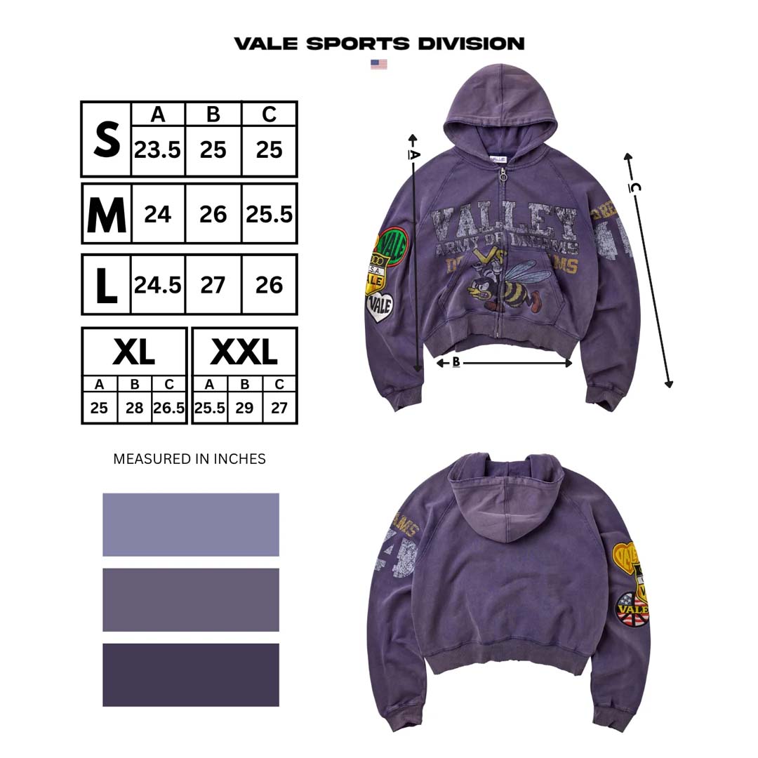Vale Forever Army Zip Up Hoodie Navy