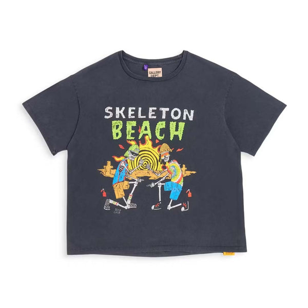 Gallery Dept. Skeleton Beach Tee Vintage Black Sun Spiral