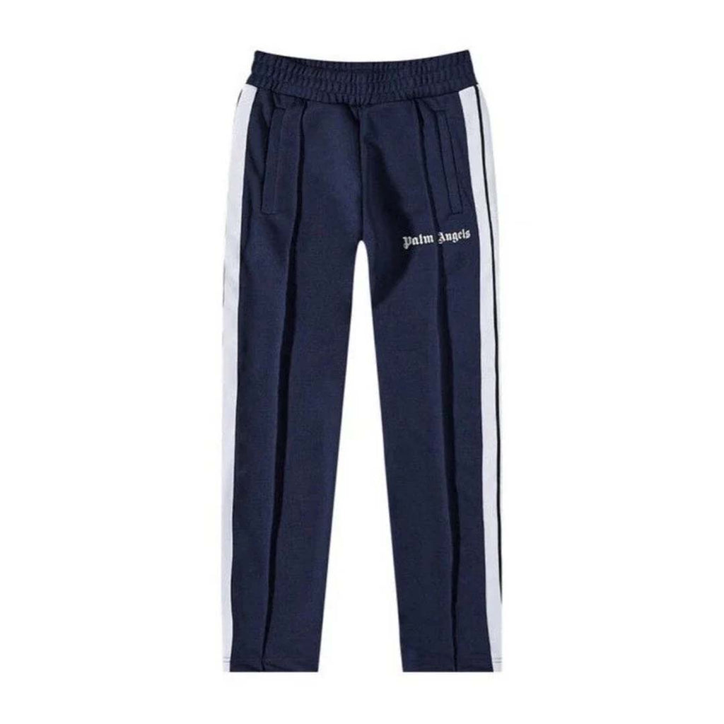 Palm Angels KIDS Classic Logo Track Pants Navy White