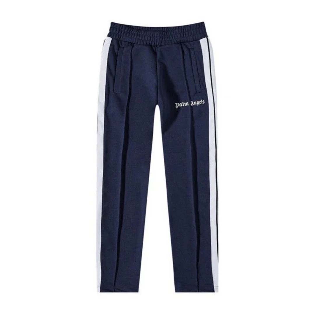 Palm Angels KIDS Classic Logo Track Pants Navy White