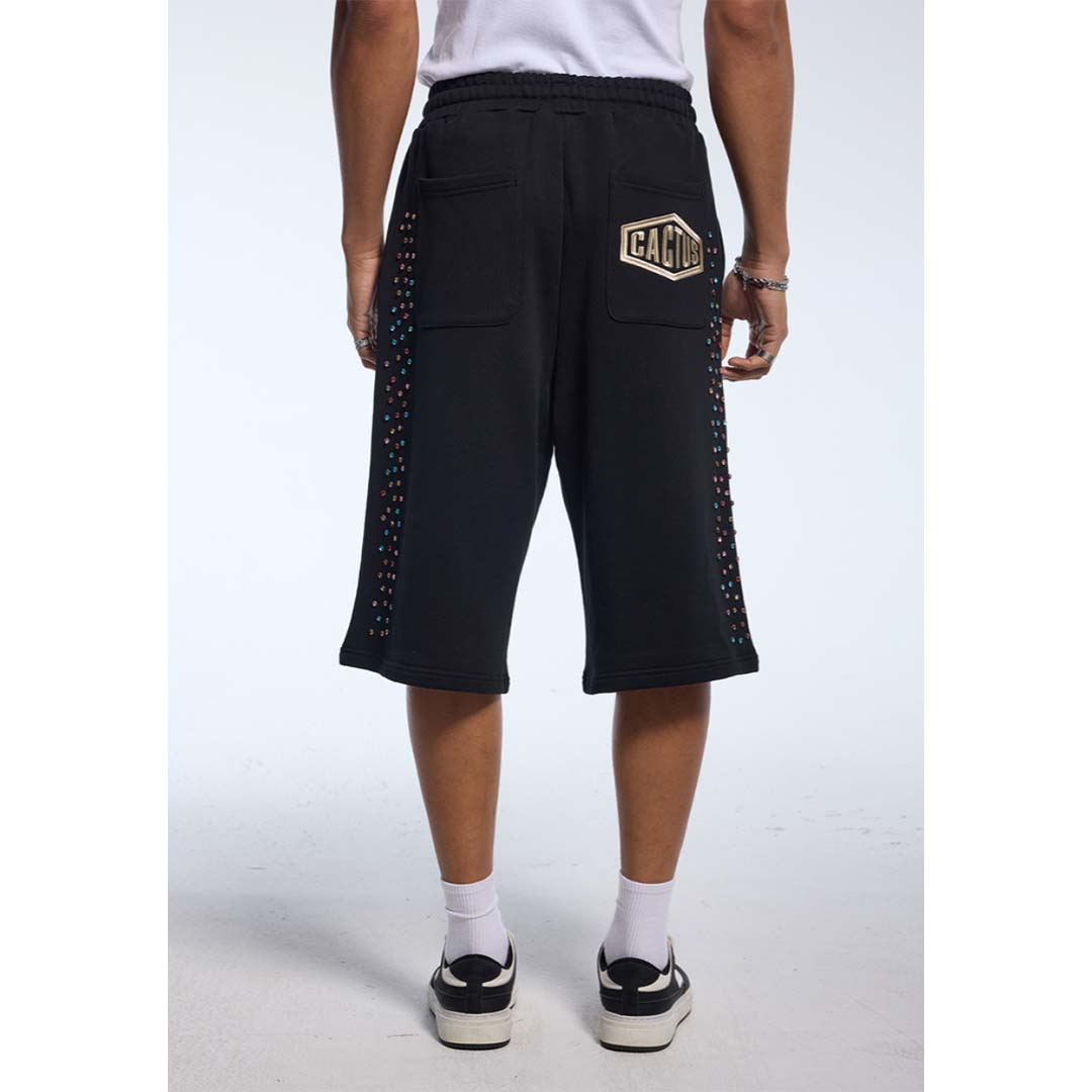 Cactus Valley Crystal Cactus Sweat Shorts Black