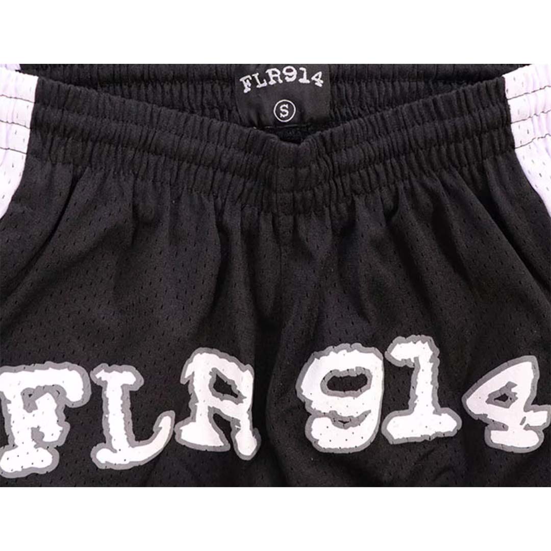 Floor 914 Uniform Mesh Shorts Black White