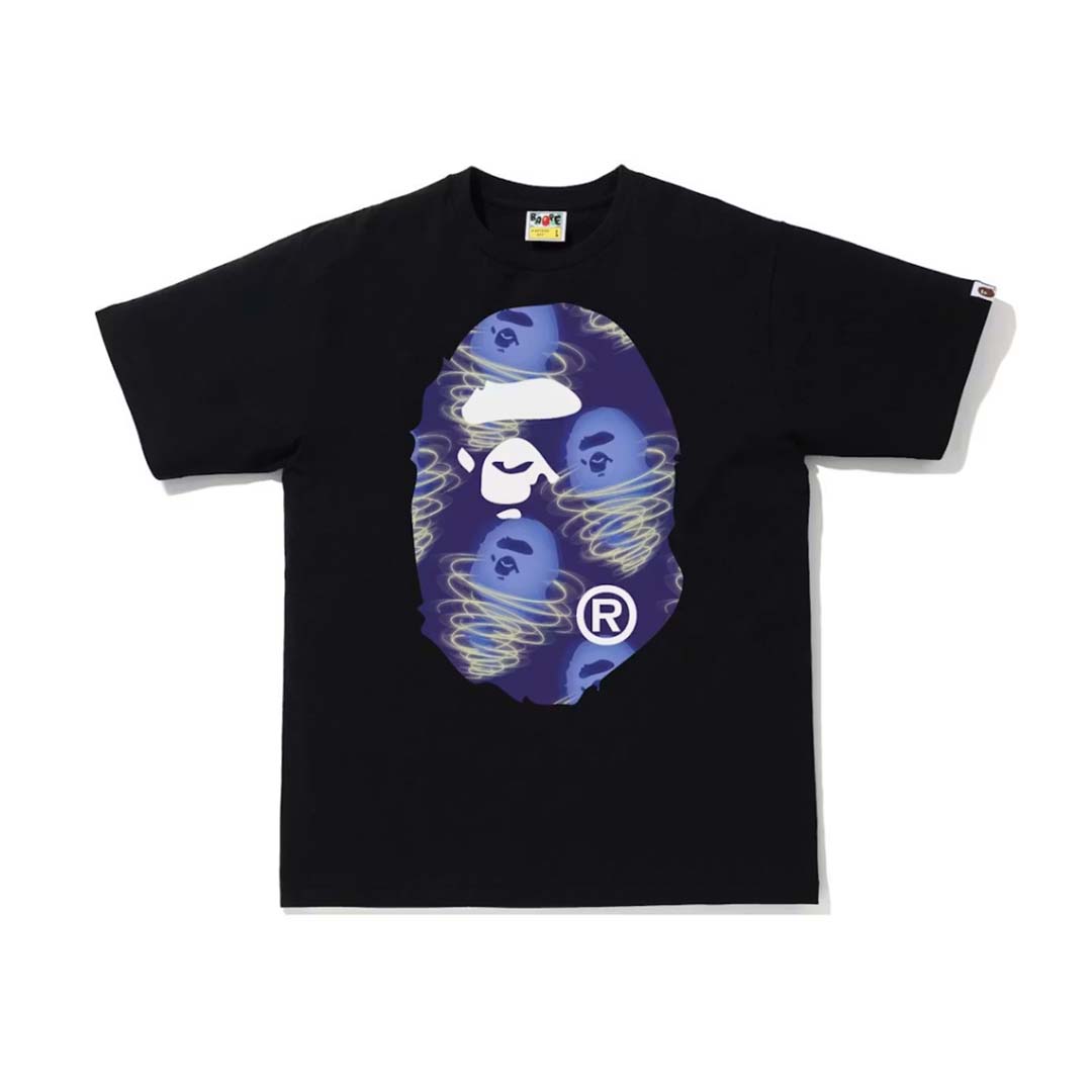 Bape Storm Big Ape Head Tee Black Purple Blue