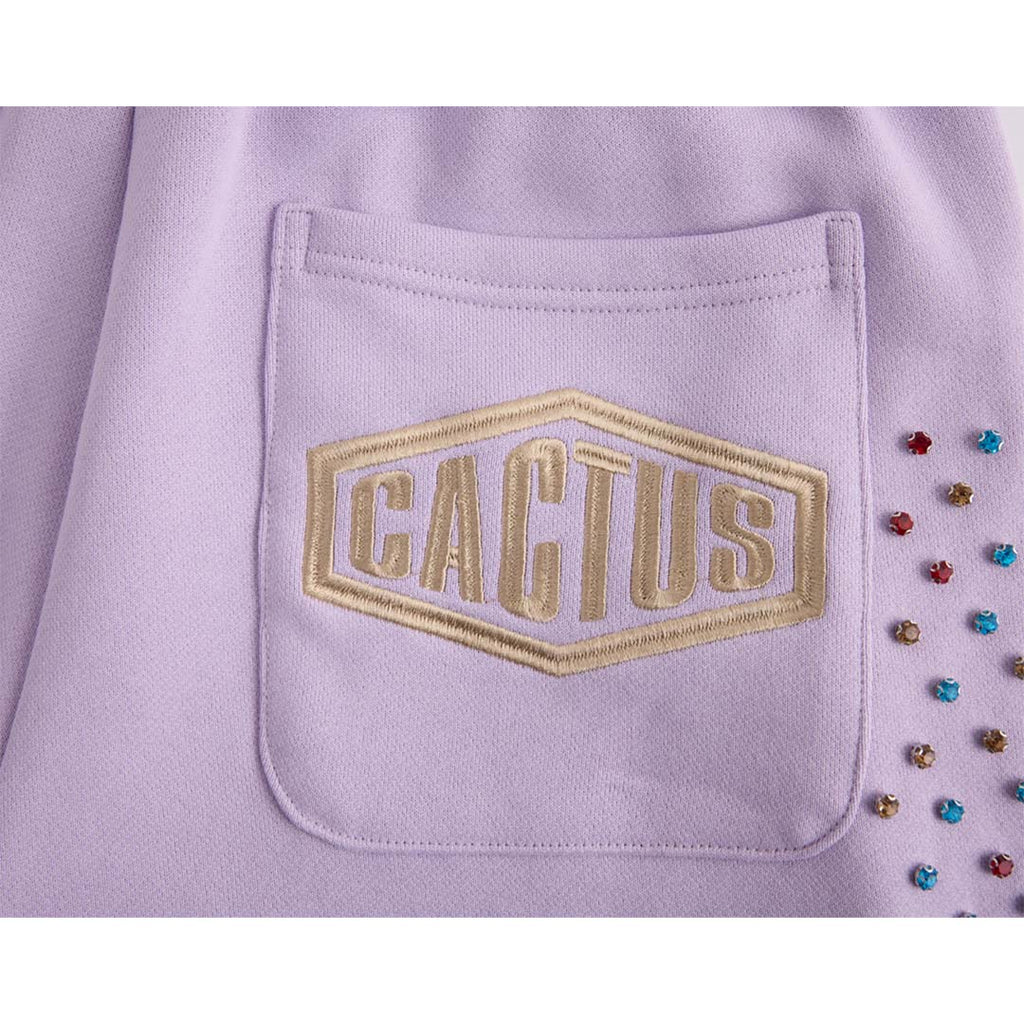 Cactus Valley Crystal Cactus Sweat Shorts Lavendar