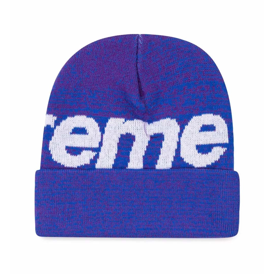 Supreme Big Logo Beanie Blue Static