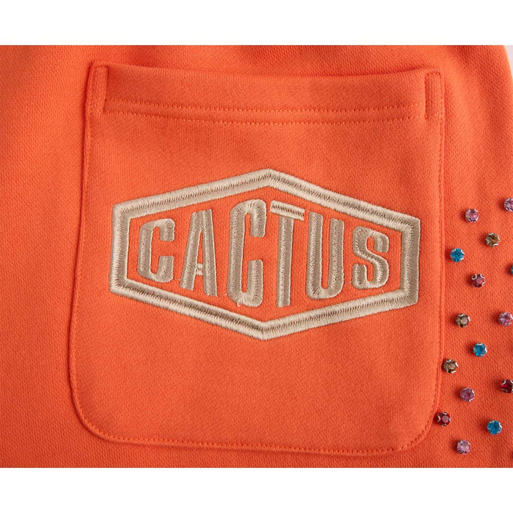 Cactus Valley Crystal Cactus Sweat Shorts Orange