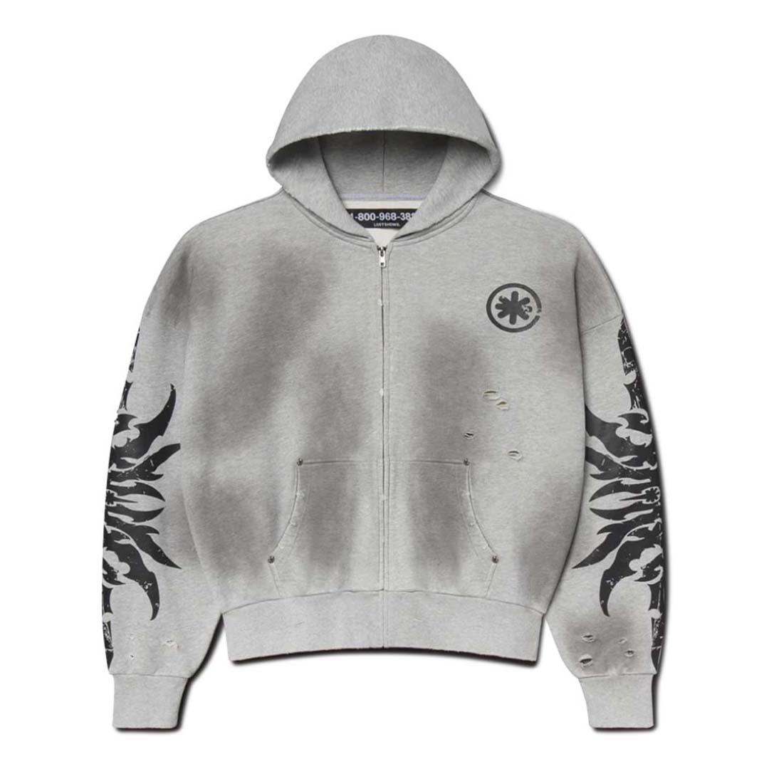 Lost Shadows Complexcon Zip Up Hoodie Dirty Grey