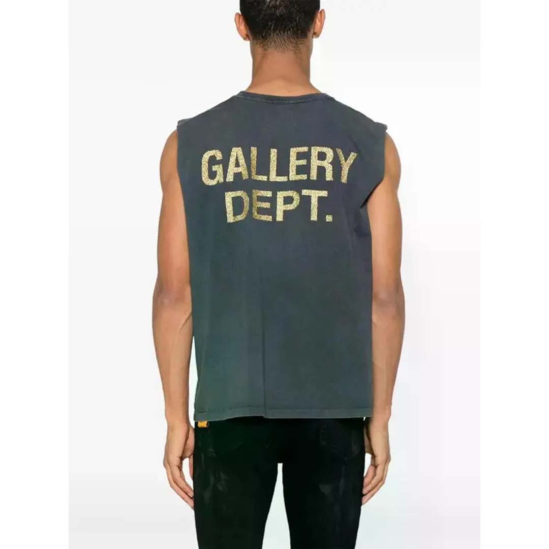 Gallery Dept. Miami Glitter Sleeveless Grey Pink Tee