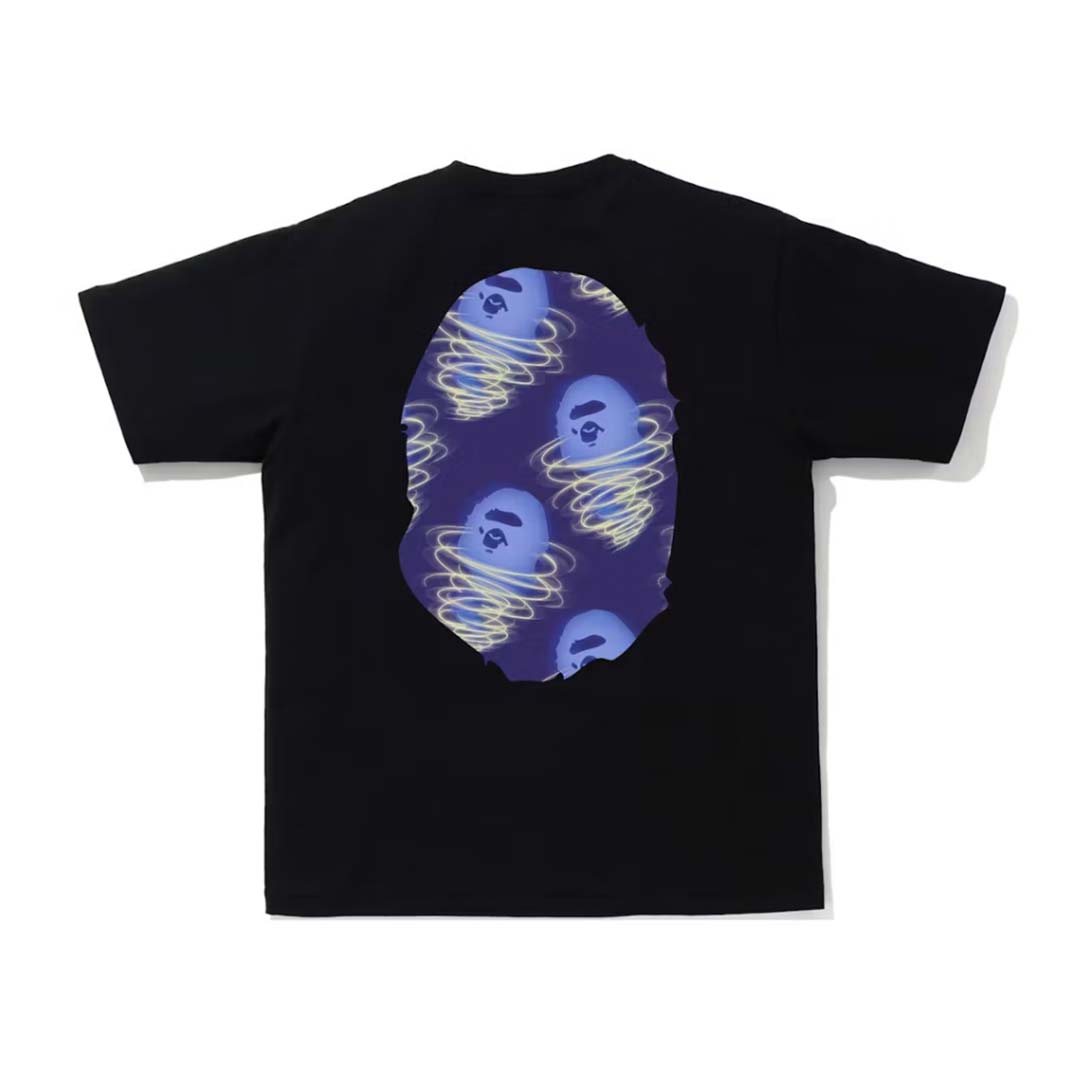 Bape Storm Big Ape Head Tee Black Purple Blue