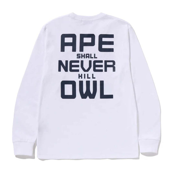 BAPE x OVO Collegiate Long Sleeve Tee White