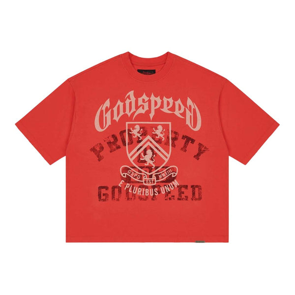 Godspeed Collegiate Tee Cherry Red Wash