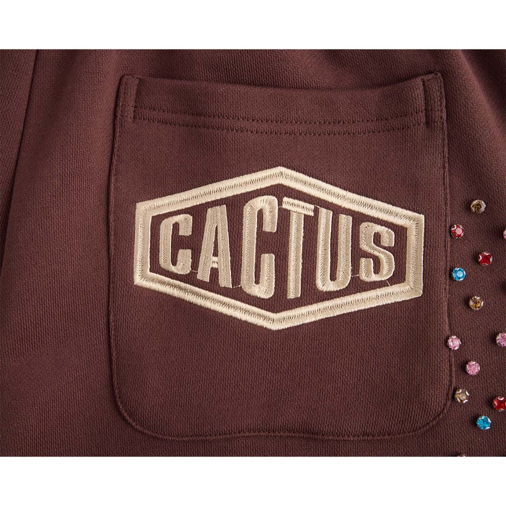 Cactus Valley Crystal Cactus Sweat Shorts Brown