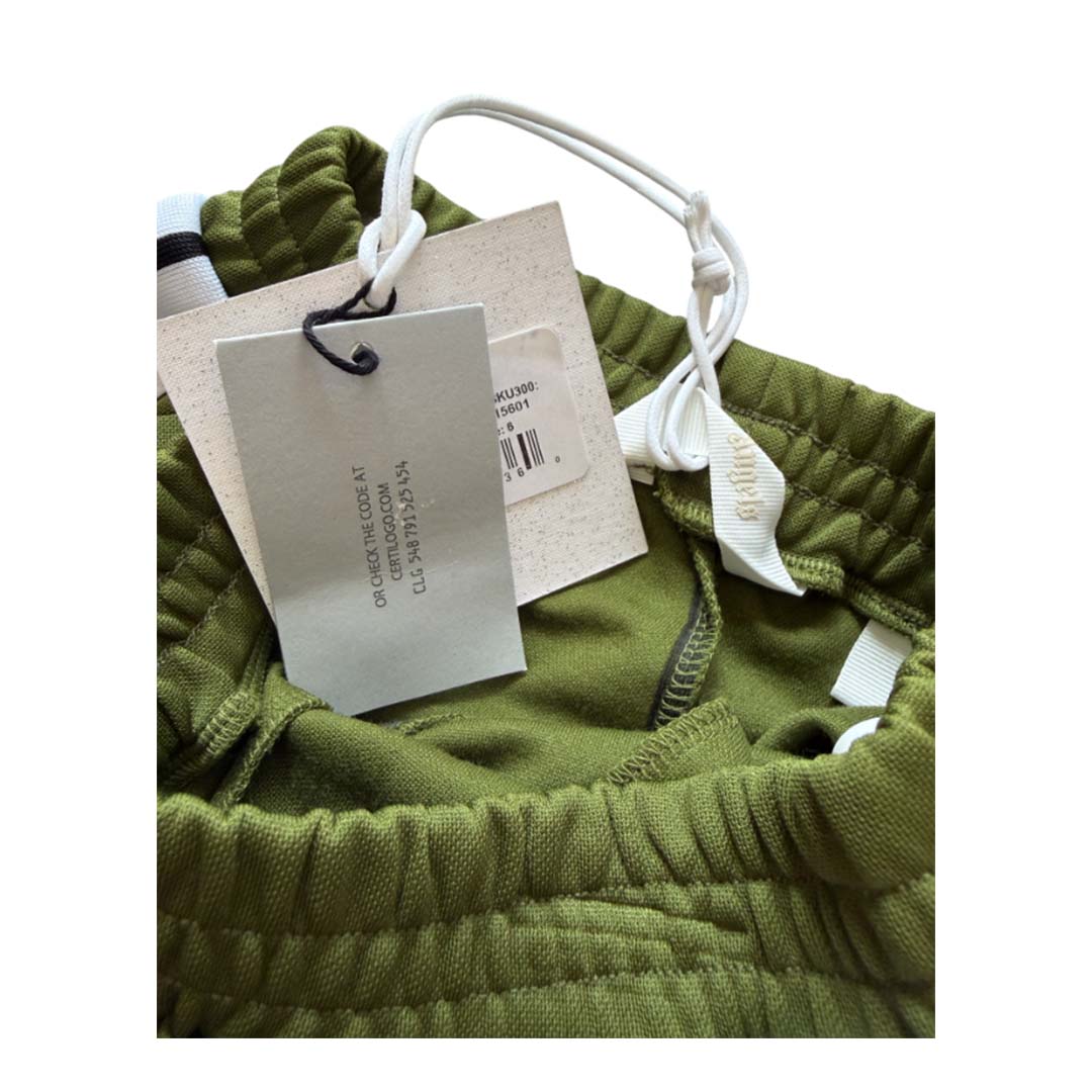 Palm Angels KIDS Classic Logo Track Pants Military Green White