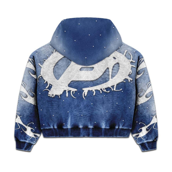 Prestige Flames Hoodie Faded Blue
