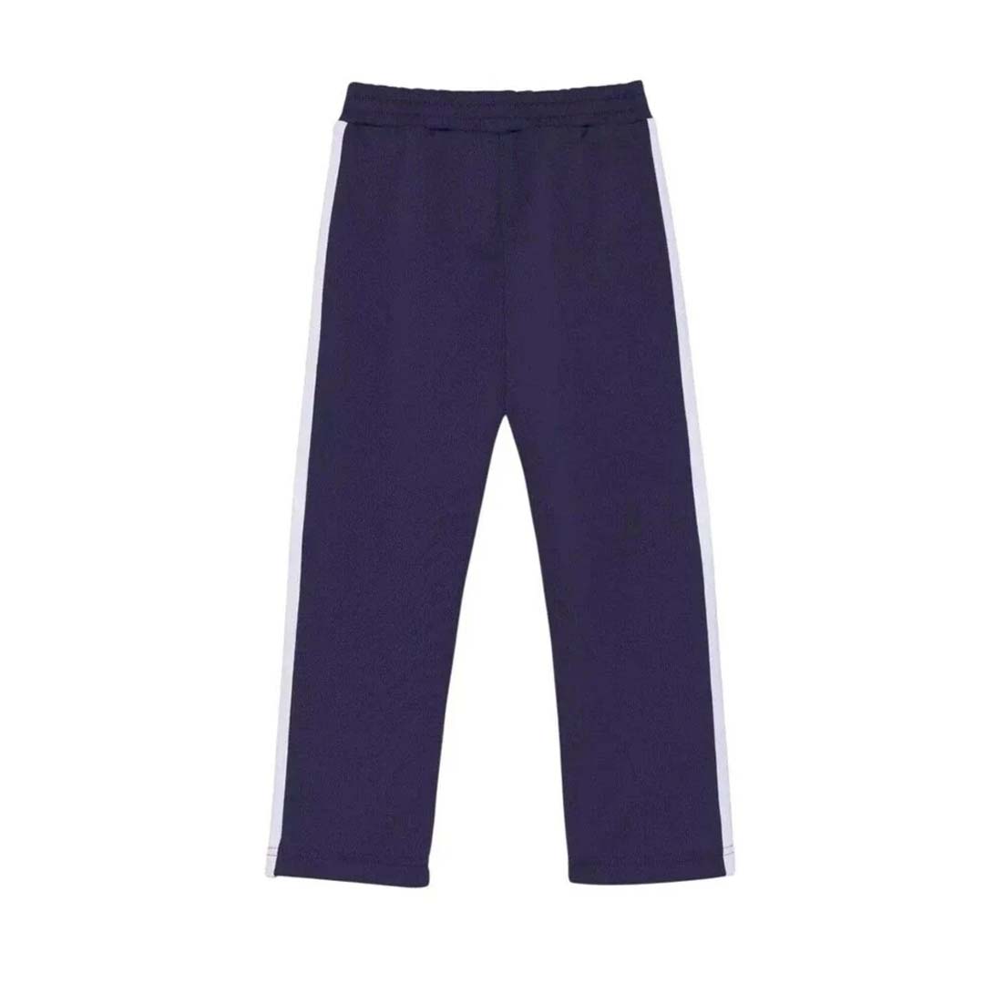 Palm Angels KIDS Classic Logo Track Pants Navy White
