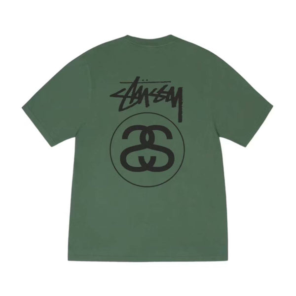 Stussy Stock Link Pigment Dyed Pine Green Tee