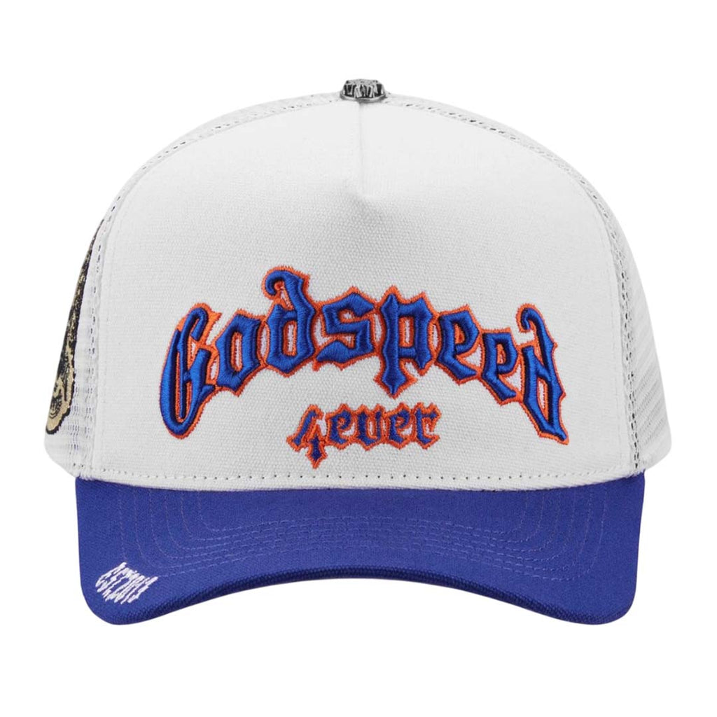 Godspeed GS Forever Trucker Hat White Blue Orange