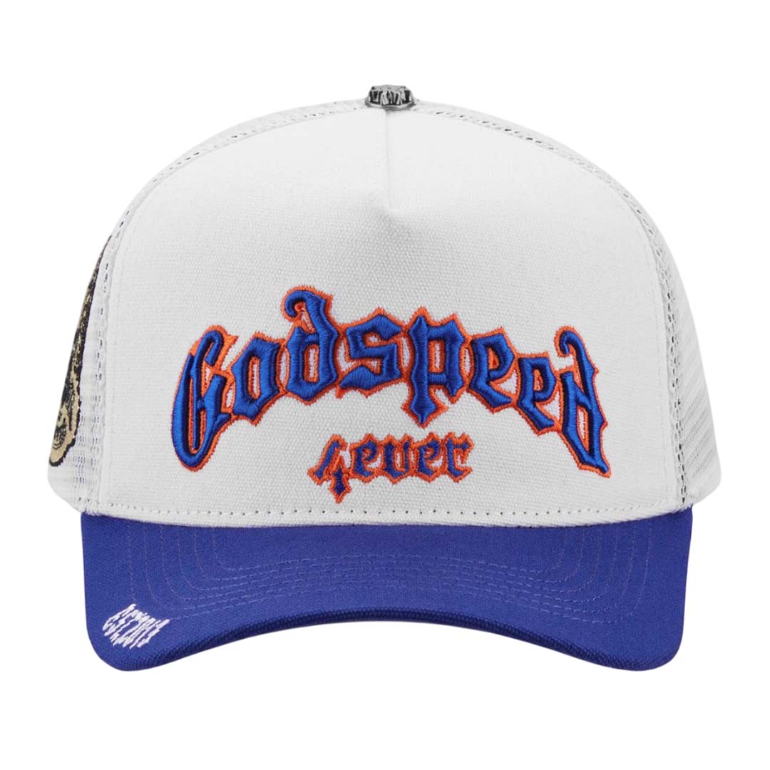 Godspeed GS Forever Trucker Hat White Blue Orange