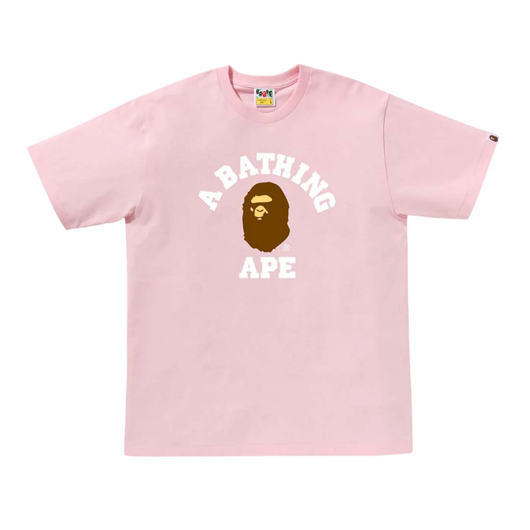 Bape College Tee Pink