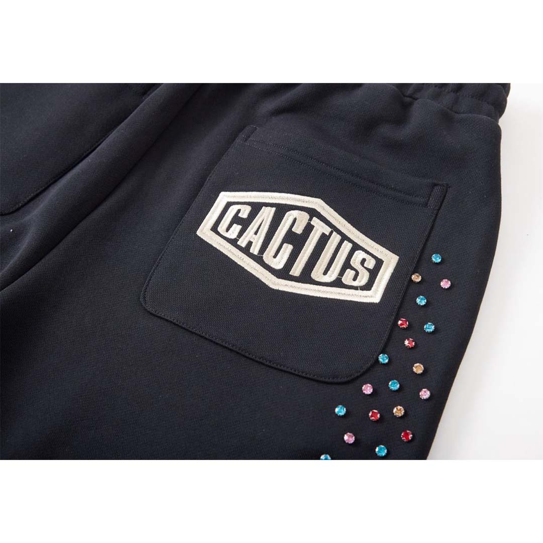 Cactus Valley Crystal Cactus Sweat Shorts Black