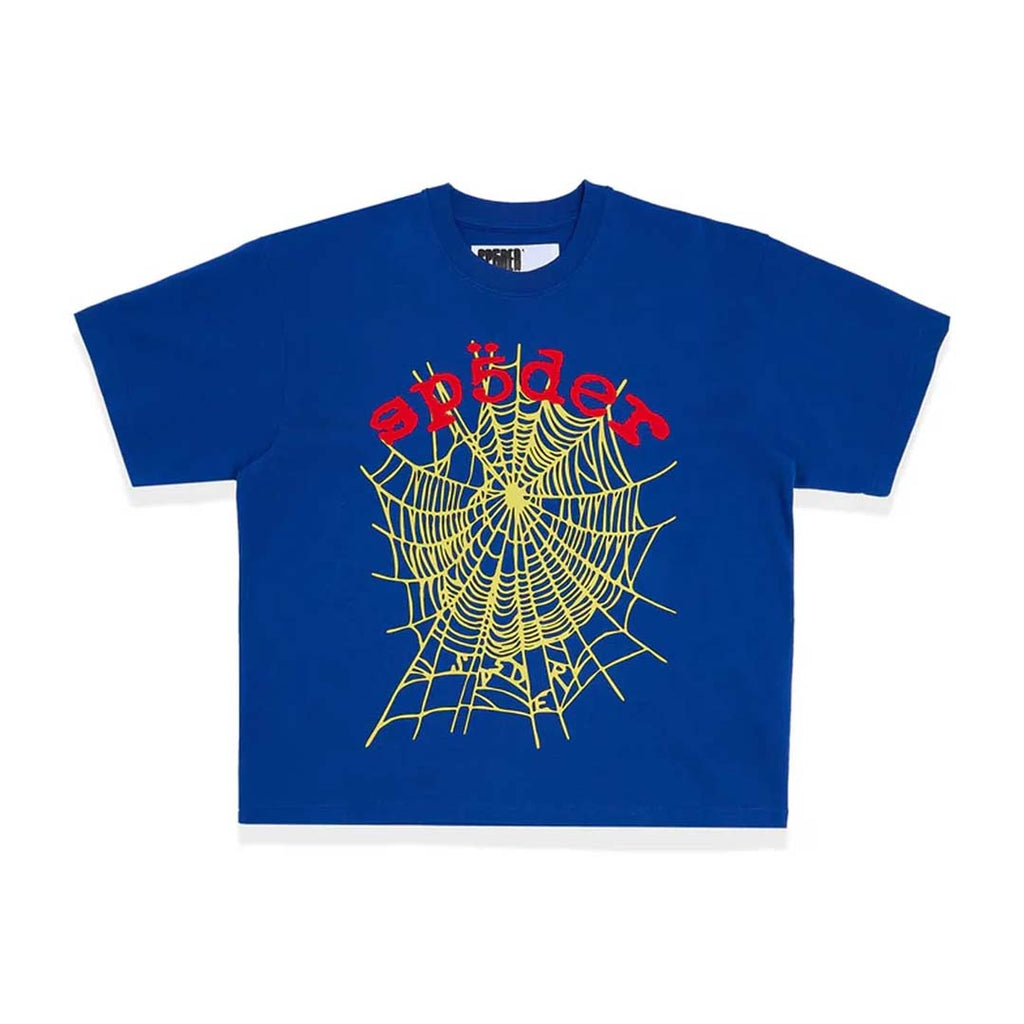 Sp5der OG Logo V2 Blue Red Yellow Tee