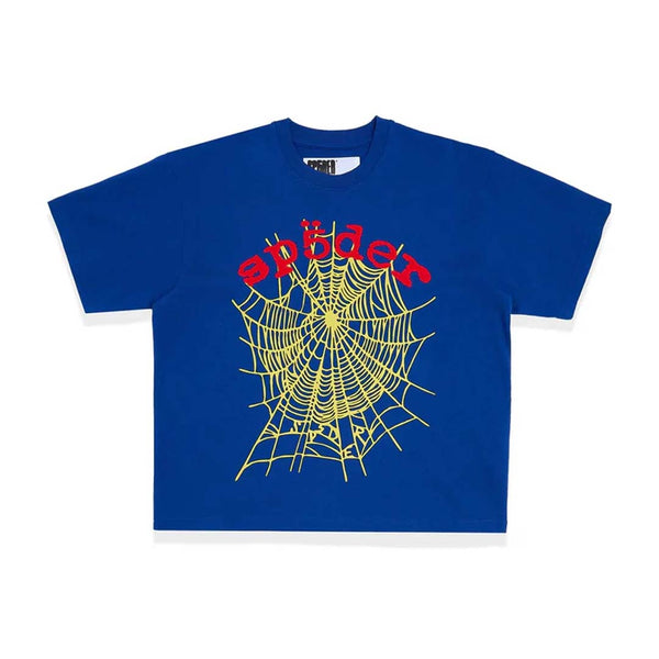 Sp5der OG Logo V2 Blue Red Yellow Tee