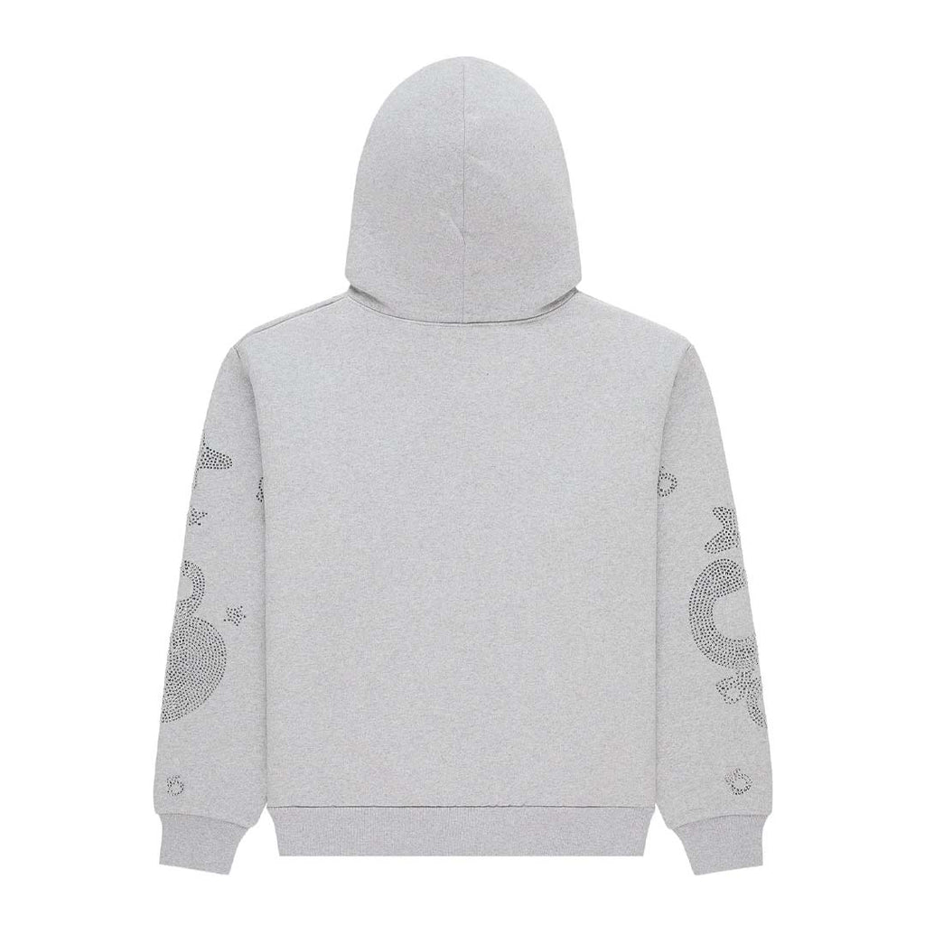 Sp5der Rhinestone Beluga Hoodie Heather Grey