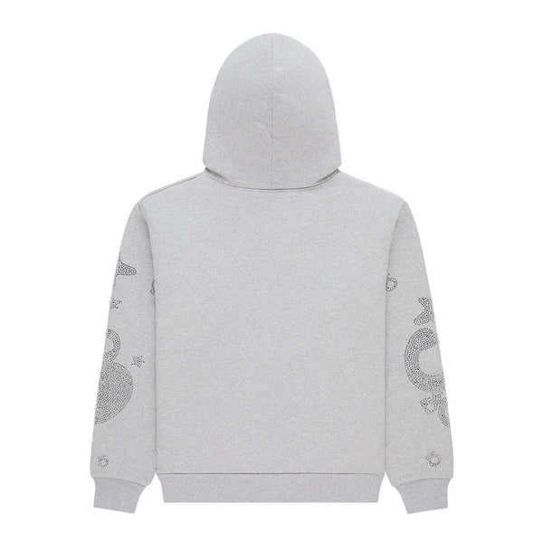 Sp5der Rhinestone Beluga Hoodie Heather Grey