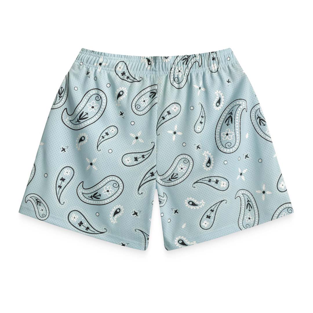 Bravest Sky Paisley V3 Light Blue Mesh Shorts