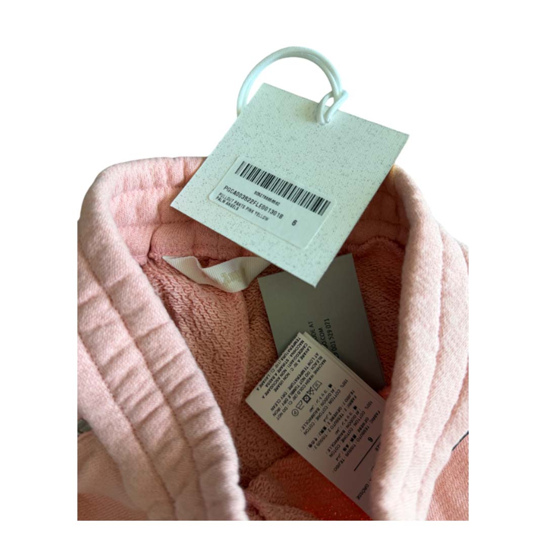Palm Angels KIDS Pullout Zipper Pants Pink Yellow