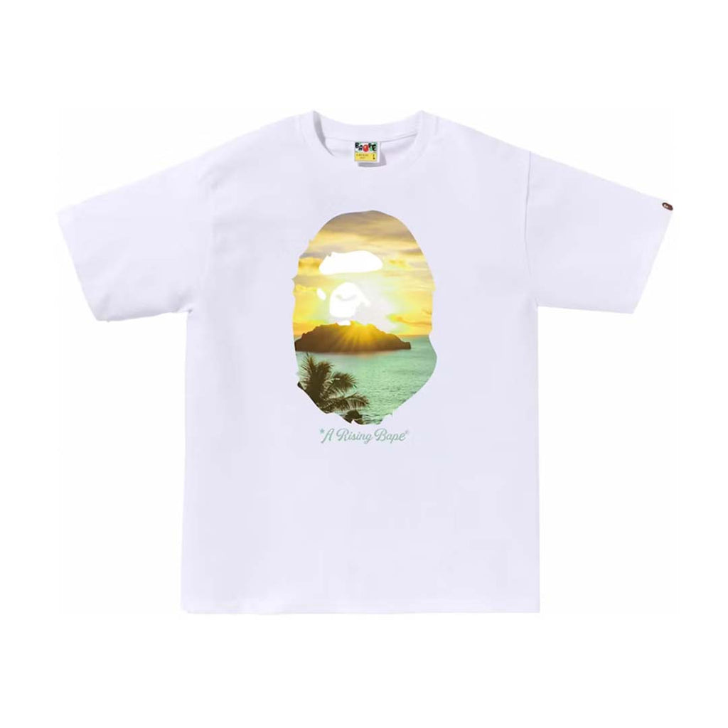 Bape A Rising Bape Photo Tee White Yellow