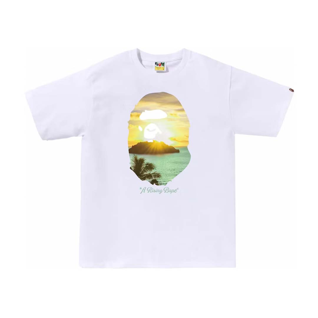 Bape A Rising Bape Photo Tee White Yellow