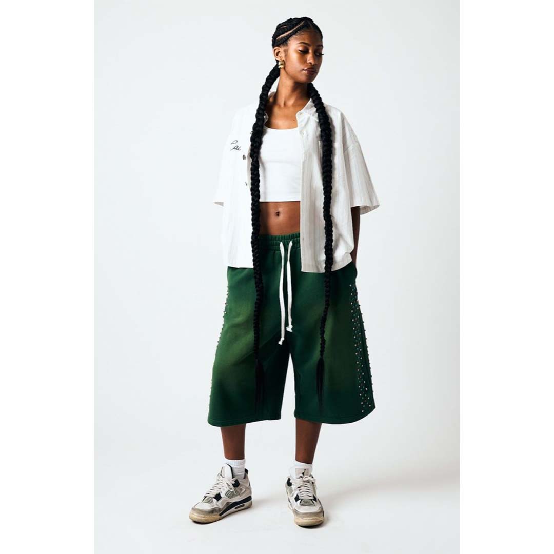 Cactus Valley Hidden Crystal Sweat Shorts Green