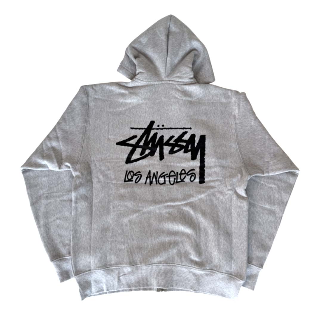 Stussy Ash Heather Grey Chapter Los Angeles Zip Up Hoodie