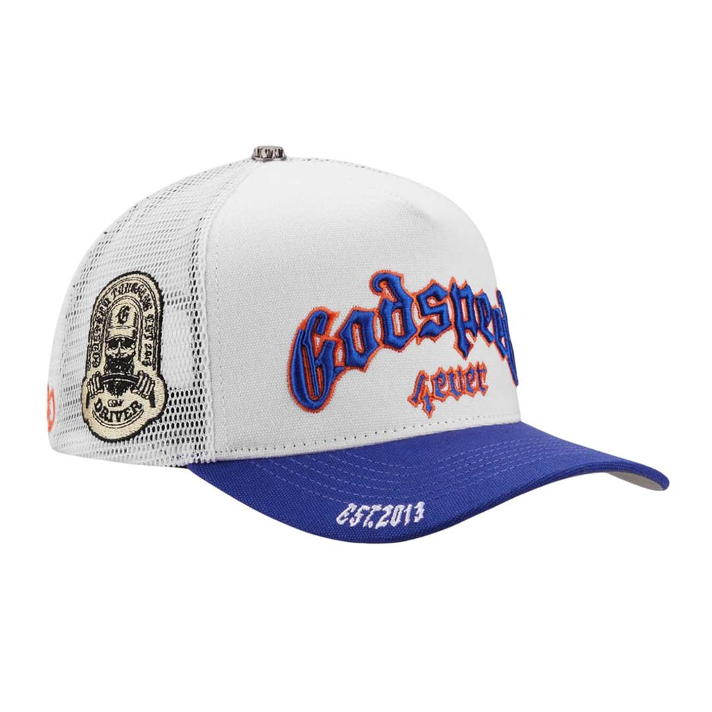 Godspeed GS Forever Trucker Hat White Blue Orange